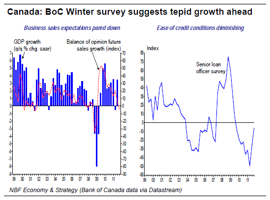 BoC Winter survey suggests tepid growth ahead