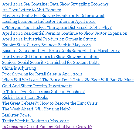 Weekly Economic Release Scorecard