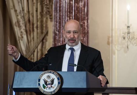 © Getty Images/Nicholas Kamm. Goldman Sachs CEO Lloyd Blankfein announced Tuesday that he has lymphoma and will undergo chemotherapy. Above, Blankfein speaks at the inaugural Goldman Sachs 10,000 Women-U.S. State Department Entrepreneurship Program in Washington, March 9, 2015.