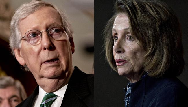 © Bloomberg. Mitch McConnell and Nancy Pelosi