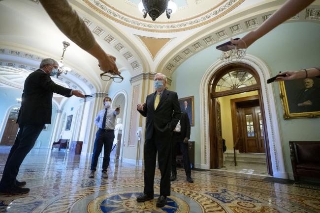 © Bloomberg. Senate Majority Leader Mitch McConnell on Tuesday. Photographer: Stefani Reynolds/Bloomberg