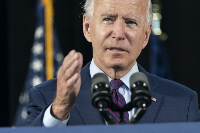 © Bloomberg. Democratic presidential candidate former Vice President Joe Biden speaks at an an event about affordable healthcare at the Lancaster Recreation Center on June 25, 2020 in Lancaster, Pennsylvania.