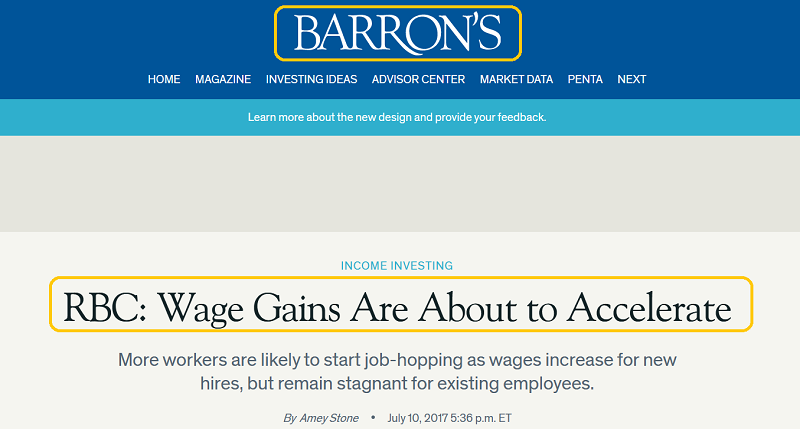 Barron's On Wage Acceleration