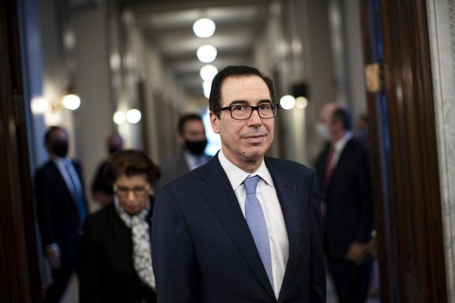 © Bloomberg. Steven Mnuchin, U.S. Treasury secretary, arrives to a Senate Small Business and Entrepreneurship Committee hearing in Washington, D.C., U.S., on Wednesday, June 10, 2020. The hearing examines the government's virus relief package that offers emergency assistance to small businesses.