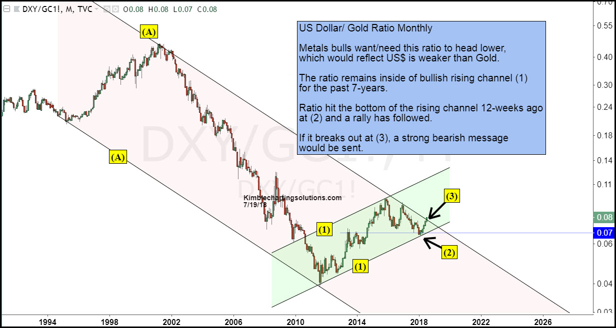 US Dollar/Gold Ratio Monthly Chart