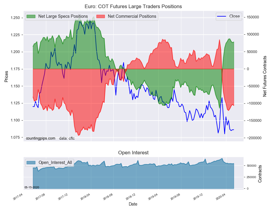 Euro COT Futures Large Trader Positions