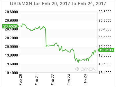 USD/MXN Feb 20-24 Chart