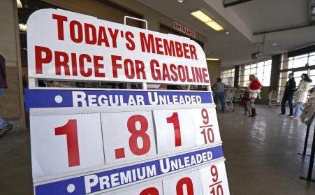 © Reuters/Rick Wilking. The American Automobile Association predicts U.S. consumers could save as much as  billion on gas this year. In this image, the price sign outside Costco in Westminster, Colorado, shows gas selling for alt=