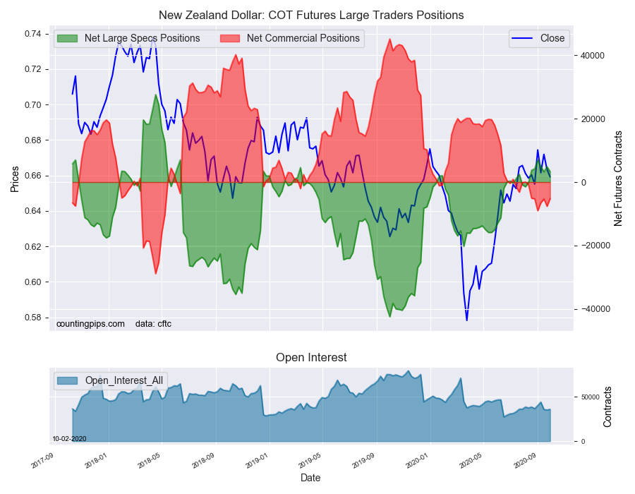 NZD COT Futures Large Traders Positions