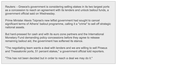 Reuters On Possible Greek Deal