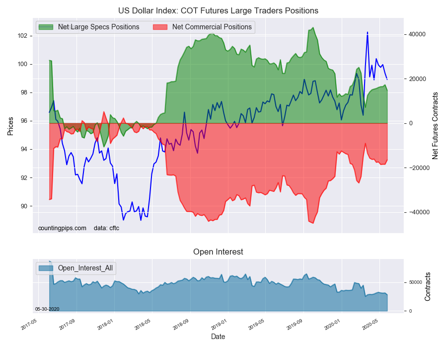 USD COT Futures Large Trader Positions