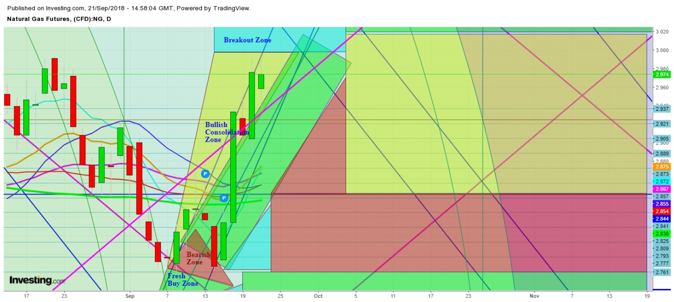 Natural Gas Futures Daily Chart - Expected Zones