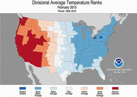 Divisional Average Temperature Ranks
