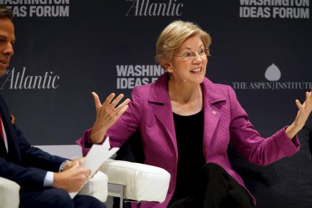 © Reuters/Jonathan Ernst. U.S. Senator Elizabeth Warren, D-Mass., said a Dodd-Frank rollback increased risk in the financial system.