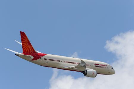 © Reuters/Pascal Rossignol. An Air India Airlines Boeing 787 dreamliner takes part in a flying display during the 50th Paris Air Show at the Le Bourget airport near Paris, on June 14, 2013.