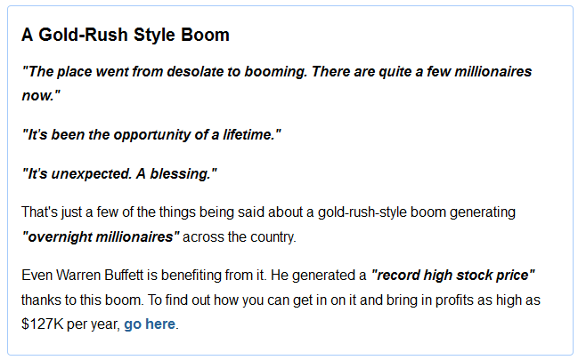 A Gold-Rush Style Boom