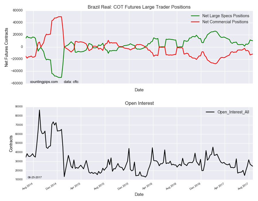 Brazil Real COT Futures Large Trader Positions