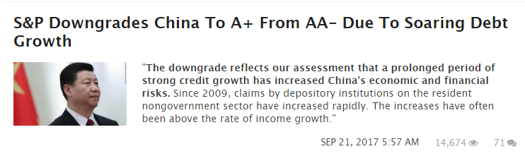 S&P Downgrades China