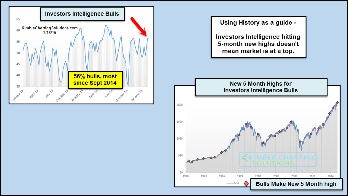 New 5 month highs for investors intelligence bulls