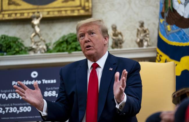 © Bloomberg. Donald Trump speaks during a meeting at the White House on May 7. Photographer: The New York Times/Pool/Bloomberg