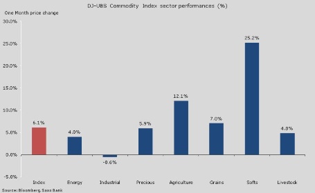 DJ-UBS sector performances
