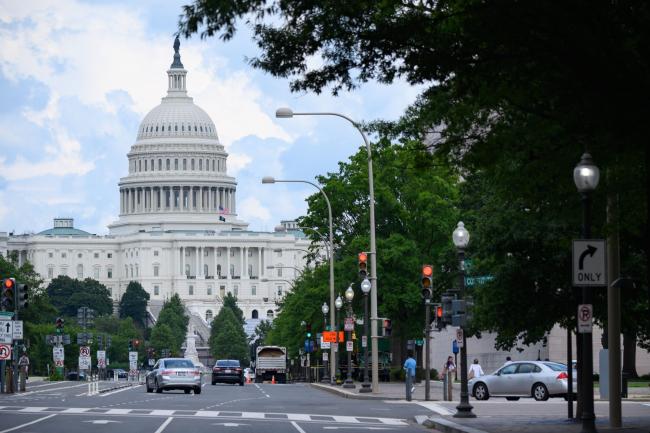 © Bloomberg. The U.S. Capitol in Washington, D.C., U.S., on Friday, Aug. 14, 2020. There's little chance of agreement on a new federal coronavirus relief plan without a compromise on the roughly $1 trillion in aid to beleaguered state and local government that Democrats demand and the White House opposes.