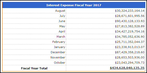 Interest Expense Fiscal Year 2017