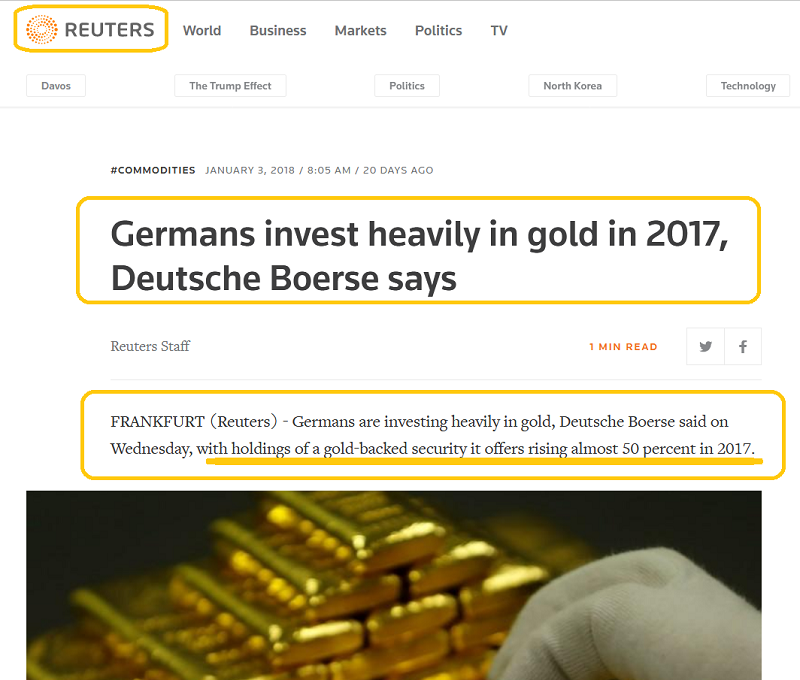 Reuters On German Gold Holdings