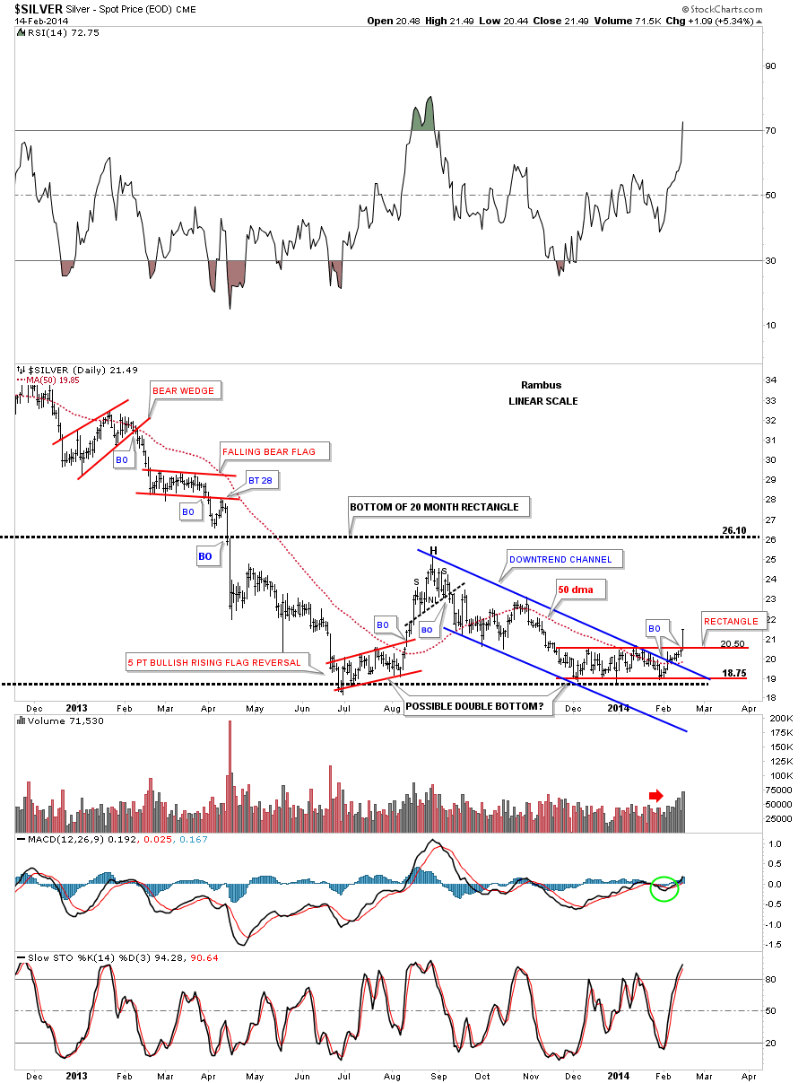 Spot Silver Daily with Possible Double Bottom