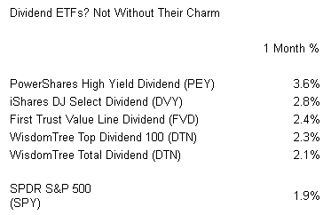 Selected Dividend ETF Recent Results