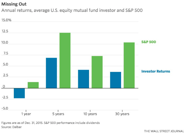 Annual Returns, Fund Investors and SPX