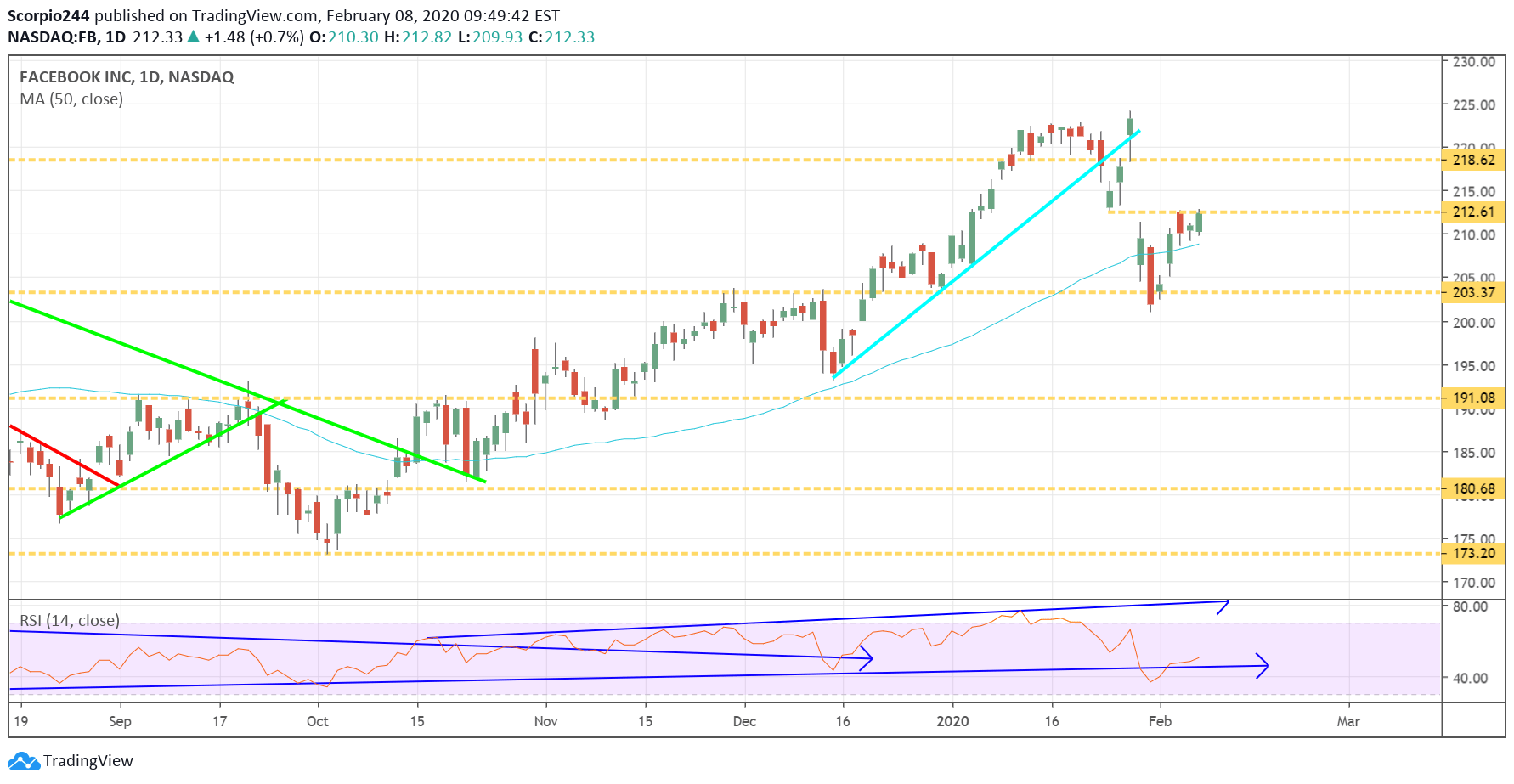 Facebook Inc Daily Chart