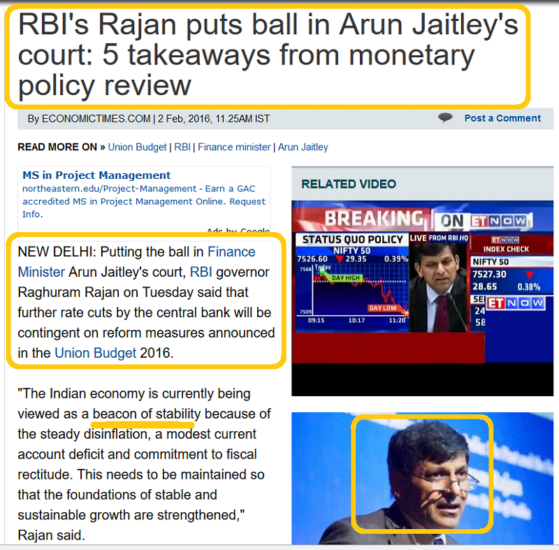 Economictimes.com On Raghuram Rajan