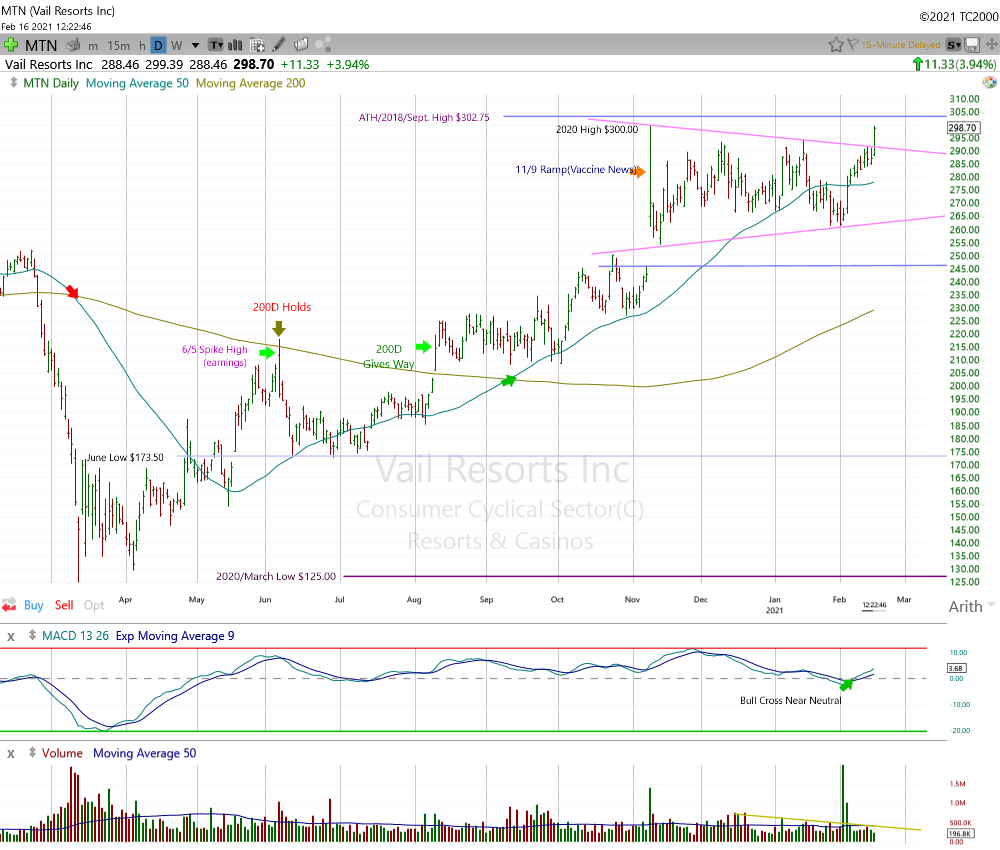 Vale Resorts Daily Chart.