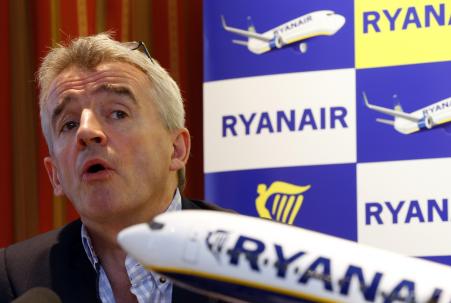© Reuters/Yves Herman. Ryanair Chief Executive Officer Michael O'Leary gestures during a news conference in Brussels on Jan. 22, 2014.
