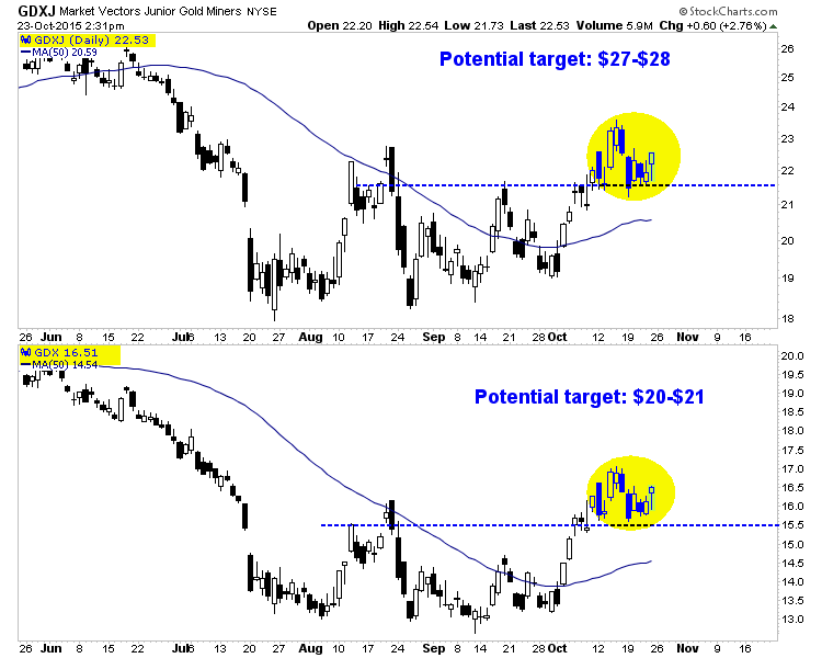 GDXJ and GDX Daily 