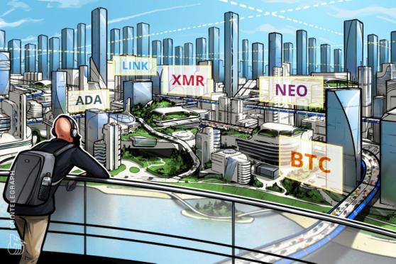 Top 5 cryptocurrencies to watch this week: BTC, NEO, XMR, ADA, LINK