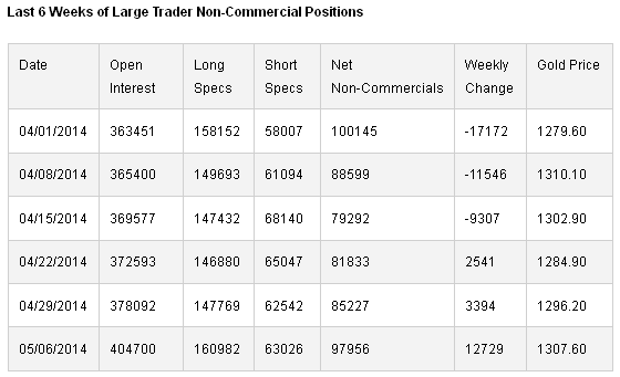 Trader Non-Commercial Positions Chart
