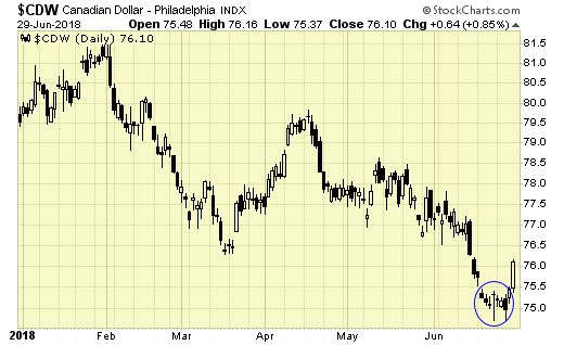 Daily Canadian Dollar