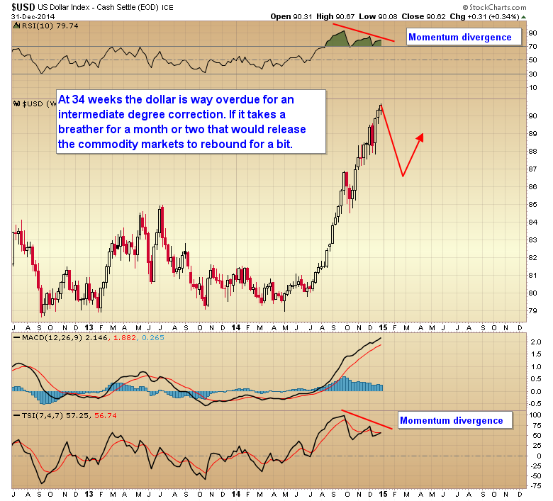 USD Weekly Chart From January 2012-To Present With Prediction 2015