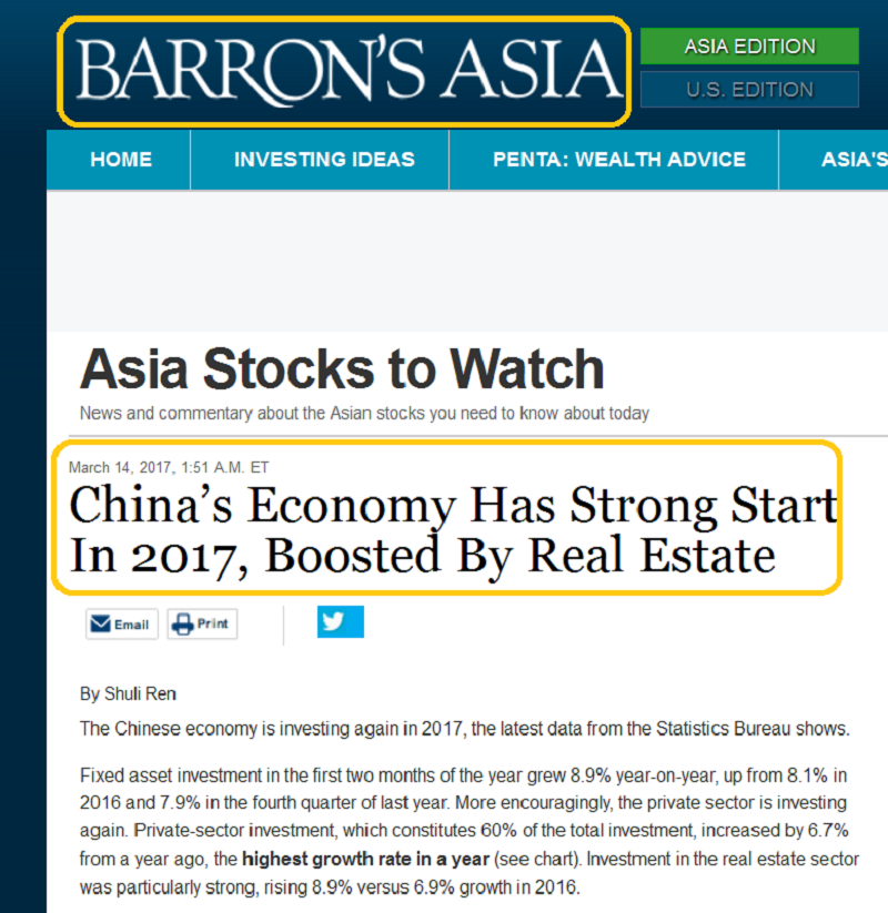 Barron's On China's Economy