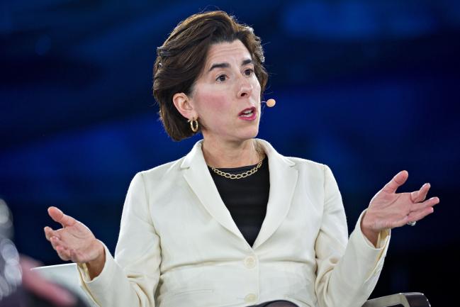 © Bloomberg. Gina Raimondo, governor of Rhode Island, speaks during a panel discussion at the Goldman Sachs 10,000 Small Businesses Summit in Washington, D.C., U.S., on Tuesday, Feb. 13, 2018. Goldman's 10,000 Small Businesses is an investment that brings economic opportunity and assists entrepreneurs to create jobs by providing better access to education, capital and business support services.