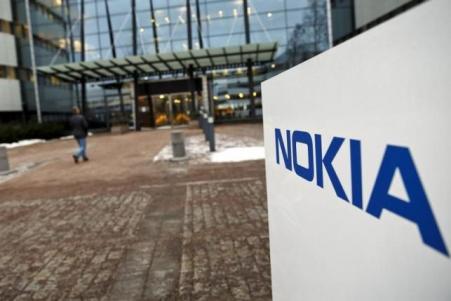 © Reuters. The Nokia company logo is pictured at its headquarters in Espoo, on Jan. 29, 2015.