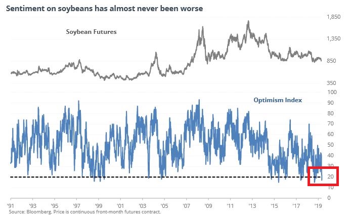 Sentiment For Soybeans plummets