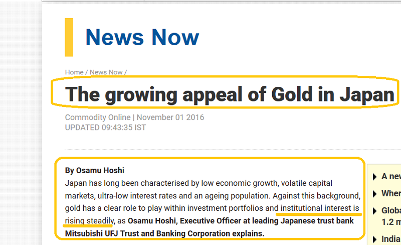 Growing Appeal Of Gold In Japan