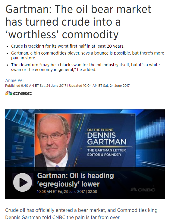 CNBC On Dennis Gartman's Crude-Oil Take