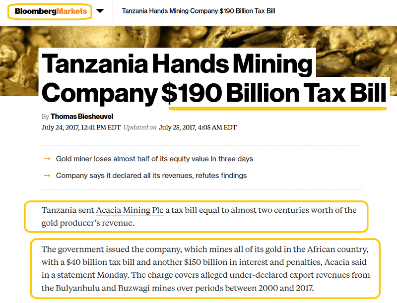 Bloomberg On Acacia Mining
