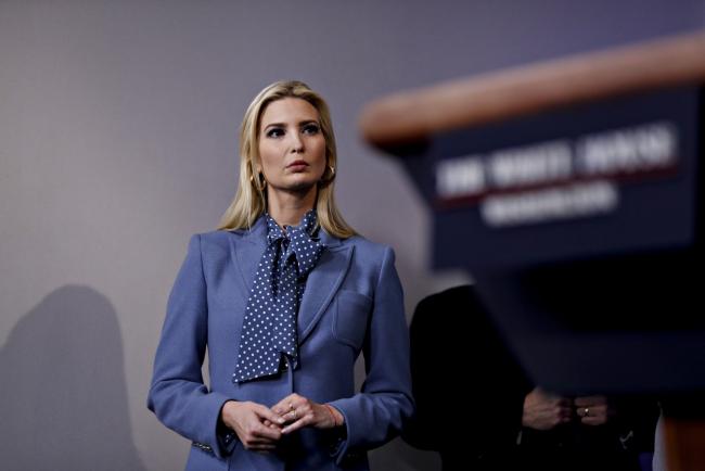 © Bloomberg. Ivanka Trump, senior adviser to U.S. President Donald Trump, listens during a Coronavirus Task Force news conference in the briefing room of the White House in Washington, D.C., U.S., on Friday, March 20, 2020. Americans will have to practice social distancing for at least several more weeks to mitigate U.S. cases of Covid-19, Anthony S. Fauci of the National Institutes of Health said today.