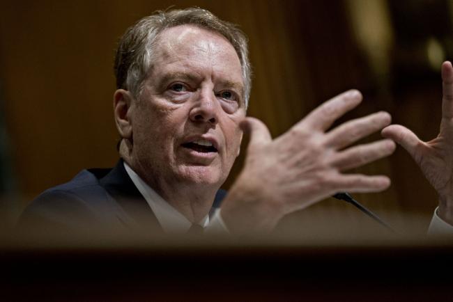 © Bloomberg. Robert Lighthizer, U.S. trade representative, speaks during a Senate Finance Committee hearing in Washington, D.C., U.S., on Tuesday, June 18, 2019. President Donald Trump's top trade envoy will be in the congressional hot seat for two days this week, giving lawmakers the chance to grill him about the prospects for a deal with China, as well as various punitive measures threatened by his boss. Photographer: Andrew Harrer/Bloomberg