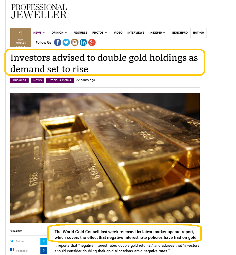 Gold Demand Set To Rise